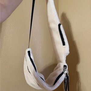 FP Movement White and Black Fleece Shoulder Bag
